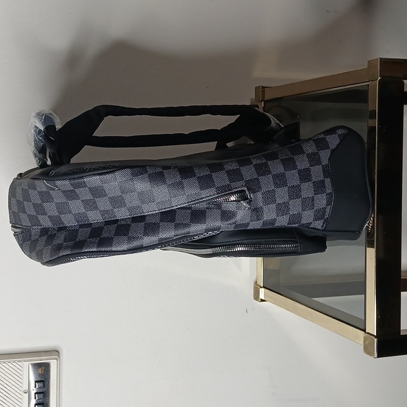 NWOT Journeyman checker print canvas backpack - Picture 2 of 10